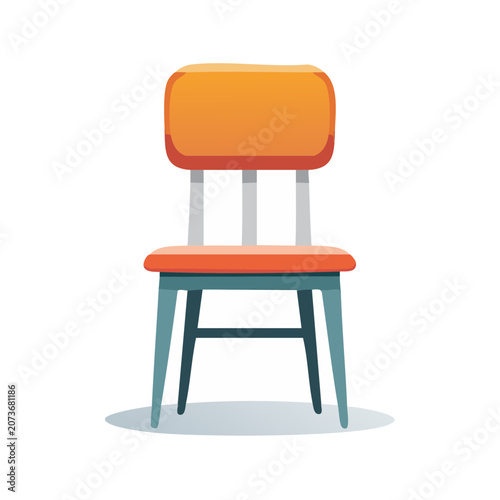 Flat design orange chair vector illustration