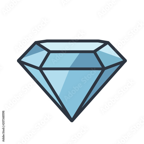 Flat diamond gemstone vector icon