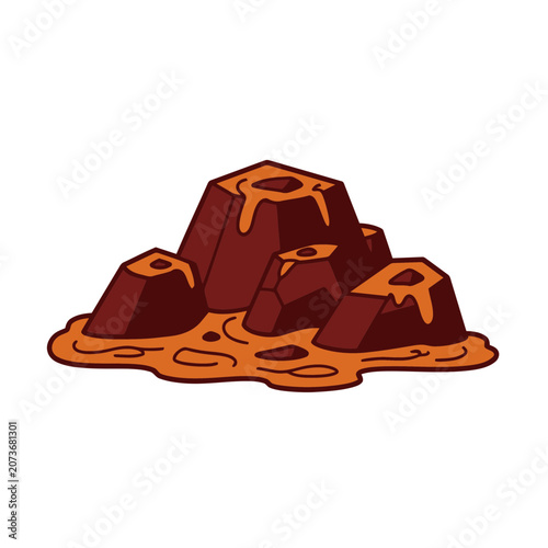 Flat illustration of chocolate bar pieces