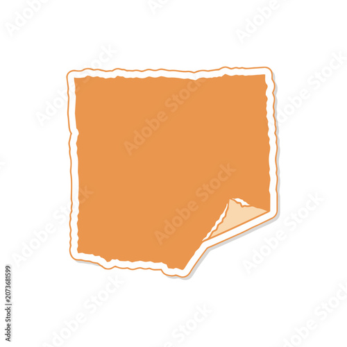 Torn orange paper corner vector illustration