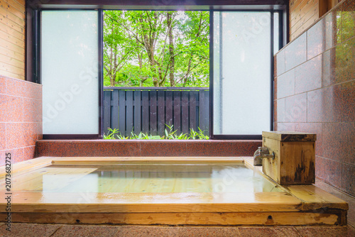 Hinoki Family Bath with Flowing Hot Spring Water