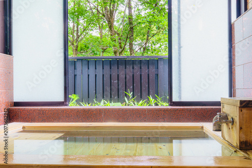 Hinoki Family Bath with Flowing Hot Spring Water