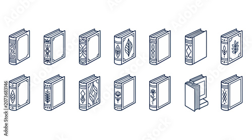 Collection of Vintage Books, Antique Hardcover Novels, Decorative Library Items