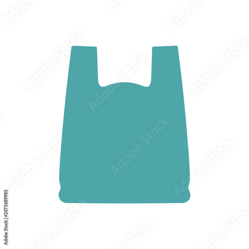 Teal Plastic Shopping Bag Icon