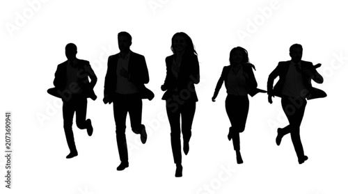 Foto Business professionals running in unison