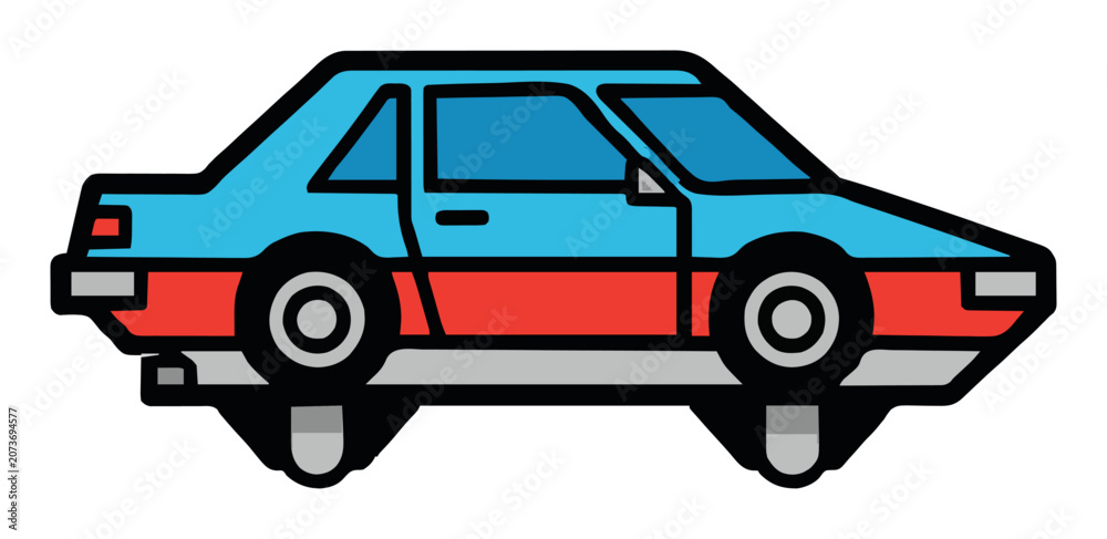 Fototapeta premium Futuristic flying car floating hover mode illustration. Generative AI