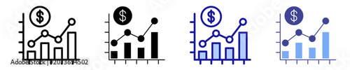Profit Analytics Icon Set Multiple Style Collection