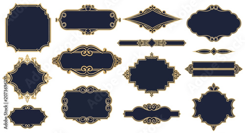 Ornate Flourish Frames Set - Vintage Decorative Labels & Badges