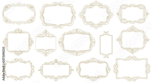 Ornate Golden Frames Collection - Vintage Decorative Borders for Design
