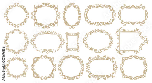 Ornate Golden Frames and Borders Collection - Vintage Decorative Elements