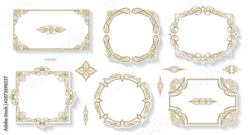 Ornate Golden Frames and Borders  Ornament, Victorian, Vintage Elements
