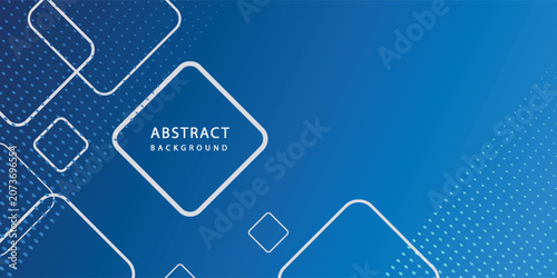 Minimal geometric background. Dynamic blue shapes composition with white lines. Modern creative trendy in vector EPS 10