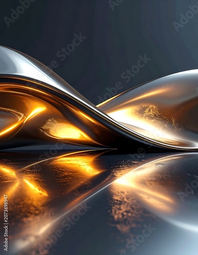 A metallic surface with golden and silver hues