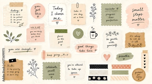 Inspirational Self Care Affirmation Stickers Collection