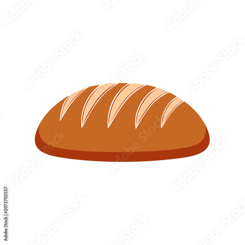 Flat illustration of a bread loaf