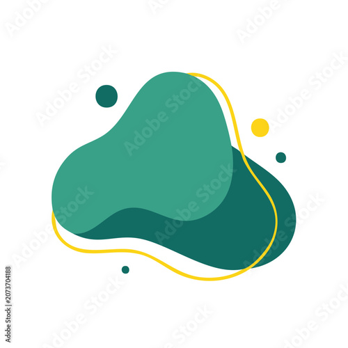 Abstract organic blob with curved lines and dots