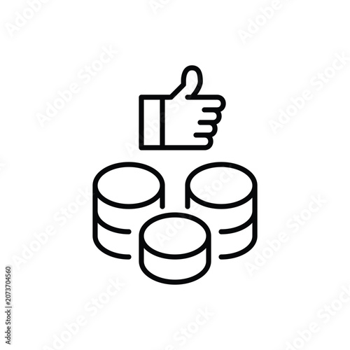 Coins stack and like. Investments and digital assets. Currency and finances. Pixel perfect, editable stroke vector icon