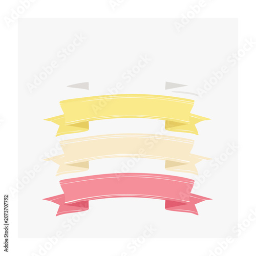 Set of colorful ribbon banners on white background