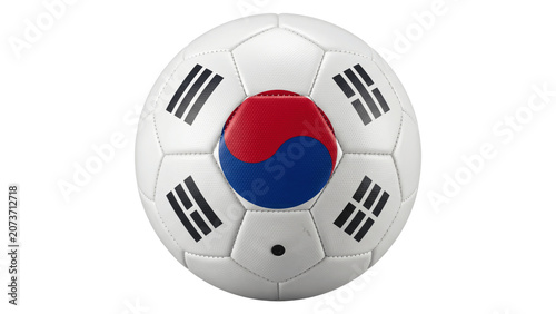 Soccer ball with south korean flag design isolated PNG on transparent background