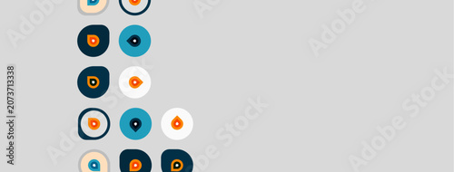 Canvastavla Circles, various colors, contain small shapes