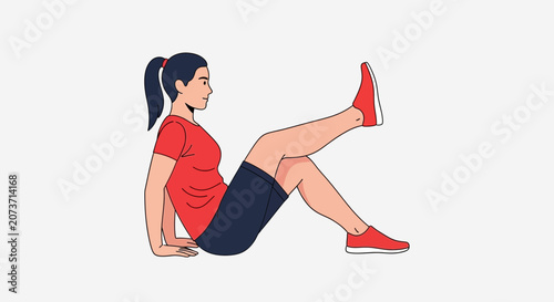 Woman Performing Leg Raises During Floor Exercise for Fitness And Wellness