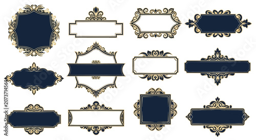 Ornate Frame Collection: Vintage Decorative Labels & Borders