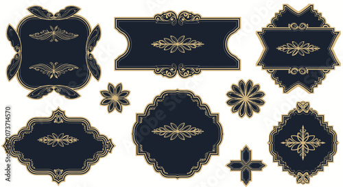 Ornate Decorative Labels & Emblems - Vintage Design Elements