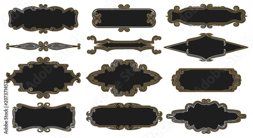 Ornate Decorative Labels Frames Set - Vintage Vignettes for Design
