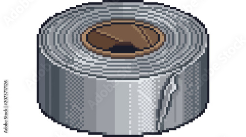 Pixel Art Roll of Silver Duct Tape.