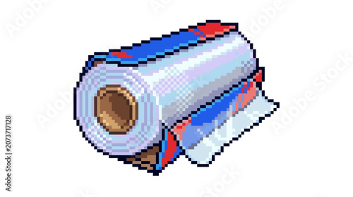 Pixel Art Roll of Plastic Wrap.