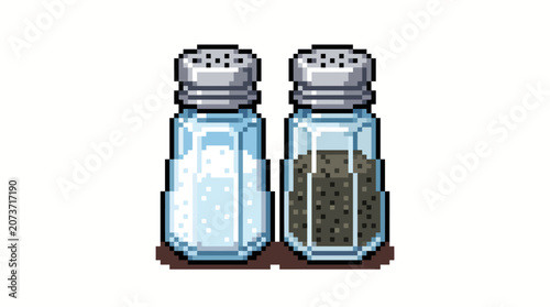 Pixel Art Salt and Pepper Shakers Duo.