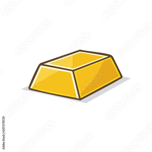 Golden Bar Ingot Vector Illustration