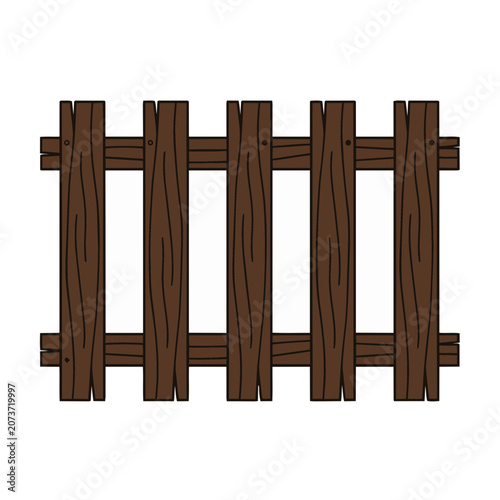Wooden Fence Vector Illustration