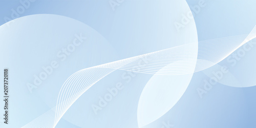 Fotografie Minimalist light blue background with curved lines creates a comfortable feeling