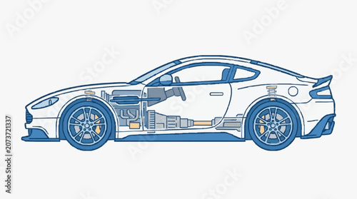 Foto Car Interior Engine Components Diagram.