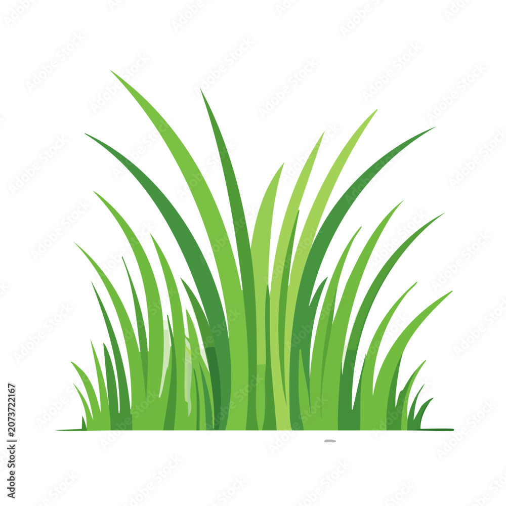 Fototapeta premium Flat illustration of green grass blades
