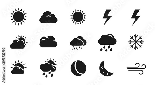 Obraz na płótnie Weather icons set
