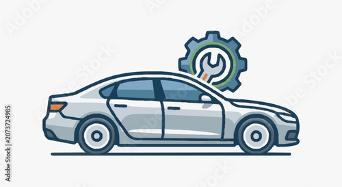 Car Maintenance Workshop Concept Illustration.