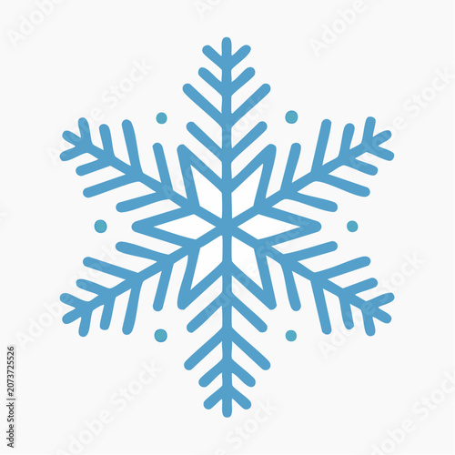 Blue snowflake icon on white background