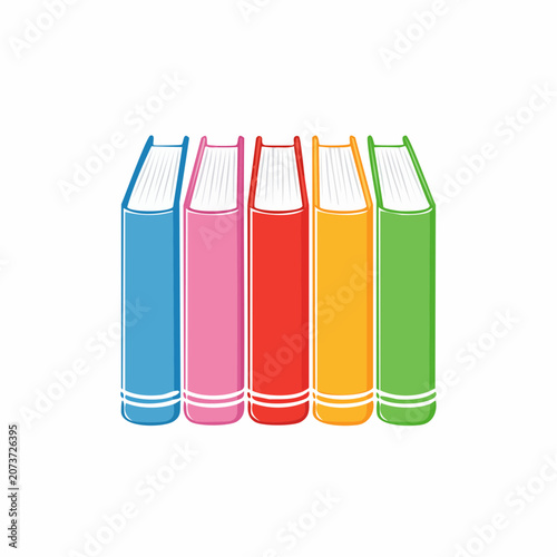 Row of colorful books