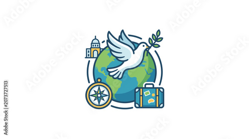 International Peace and Global Travel Concept Icon