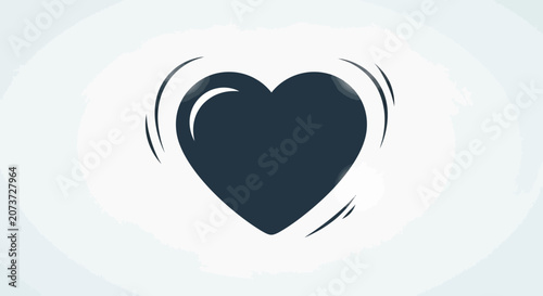 Tableau sur toile Heart symbol with motion lines conveying love