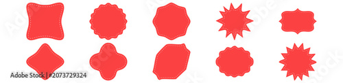 Blank Red Price New Tag Stickers