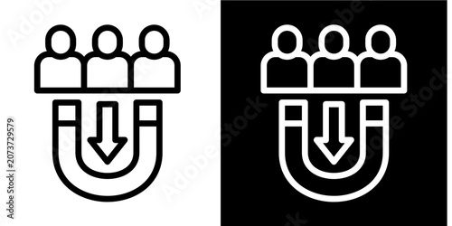 Foto Talent Churn  Icon Set White Glyph Style Collection