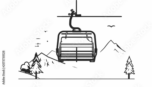 Cable Car Ski Lift Transportation Vehicle.