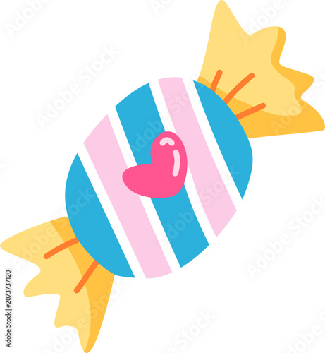 Fotografía Cute Yellow Blue Candy Vector Illustration