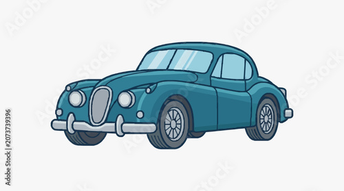 Tableau sur toile Classic Retro Convertible Car Illustration.