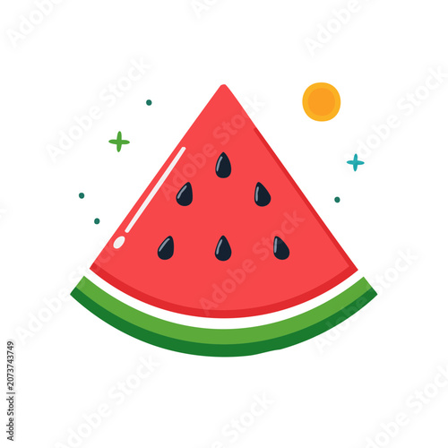 Flat illustration of a watermelon slice