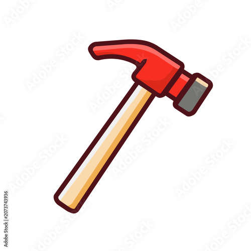 Red claw hammer vector illustration