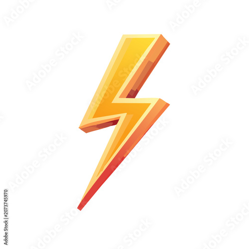 Flat design lightning bolt vector icon